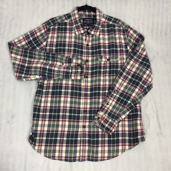 American Eagle Plaid Shirt Mens XL Athletic Fit Cotton Lightweight Soft Flannel - Picture 1 of 9